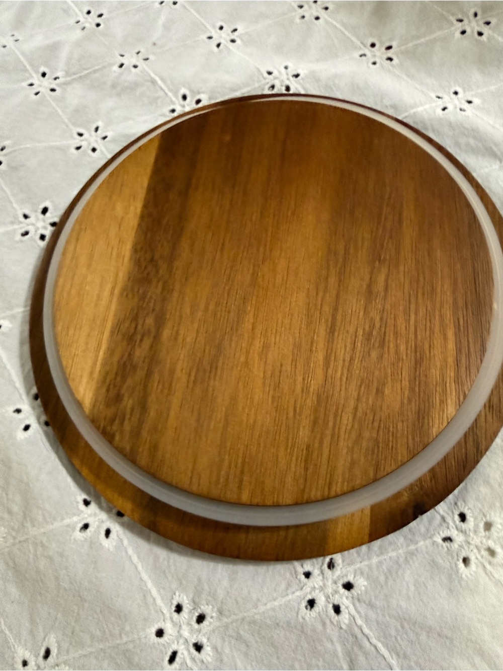 Magnolia Cream Stoneware Cookie Jar with Wood Lid - Picture 5 of 5